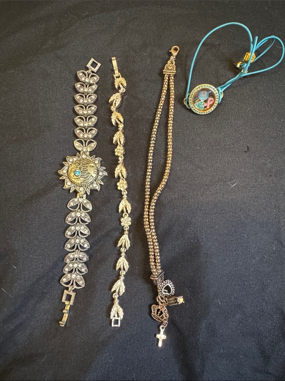 Gold-Tone Sun Charm Bracelet with Turquoise Accent - Women's Bracelet
